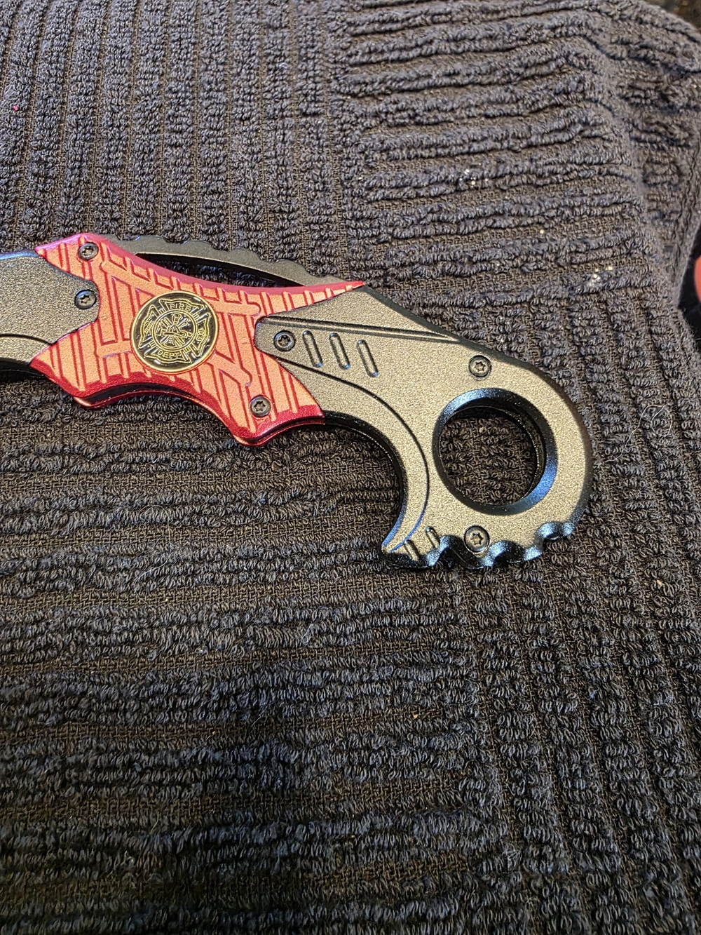 RTEK Fire Fighter Knife Black And Red